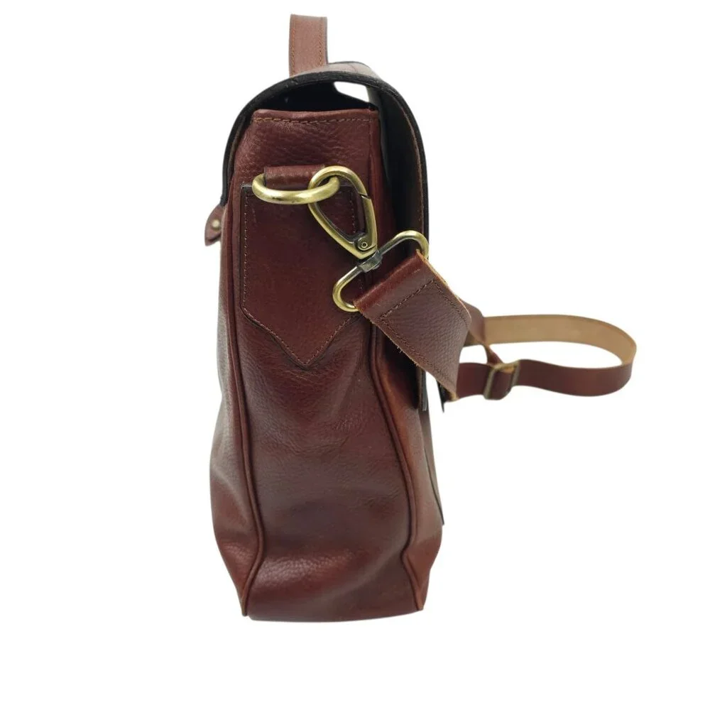 Anonimo Fiorentino Italian Messenger Bag Brown Leather 14